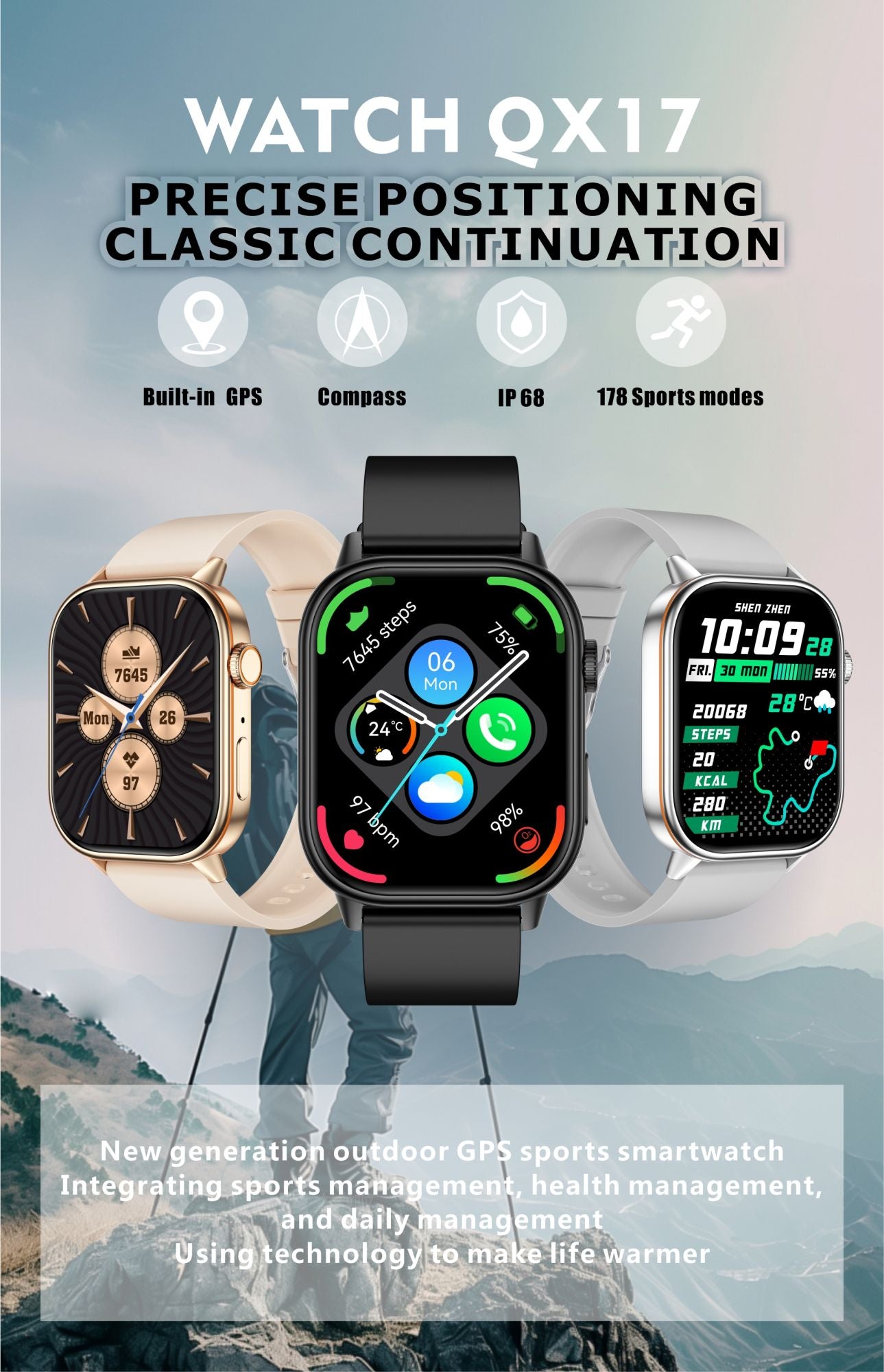 Smartwatch de Música Feminino 2025 Novo com Tela AMOLED HD de 2.01'' Moda, GPS de 6 Estrelas Embutido, Rastreador Impermeável e Chamada, Braceletes
