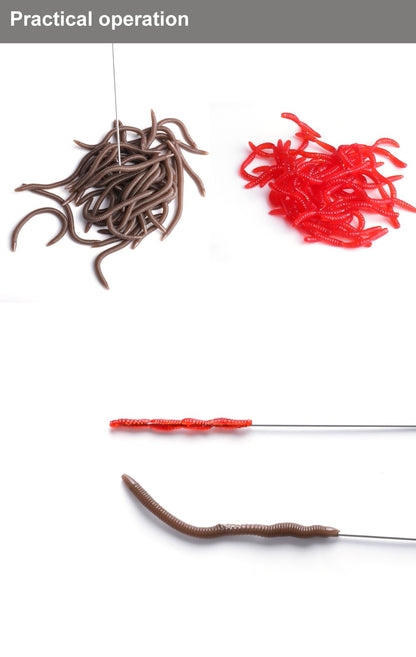 FTK Earthworm Hooking Needle Stainless Steel Earthworm Gas Needle Portable Hollow Fishing Worm Penetrating Driller Fish Tool