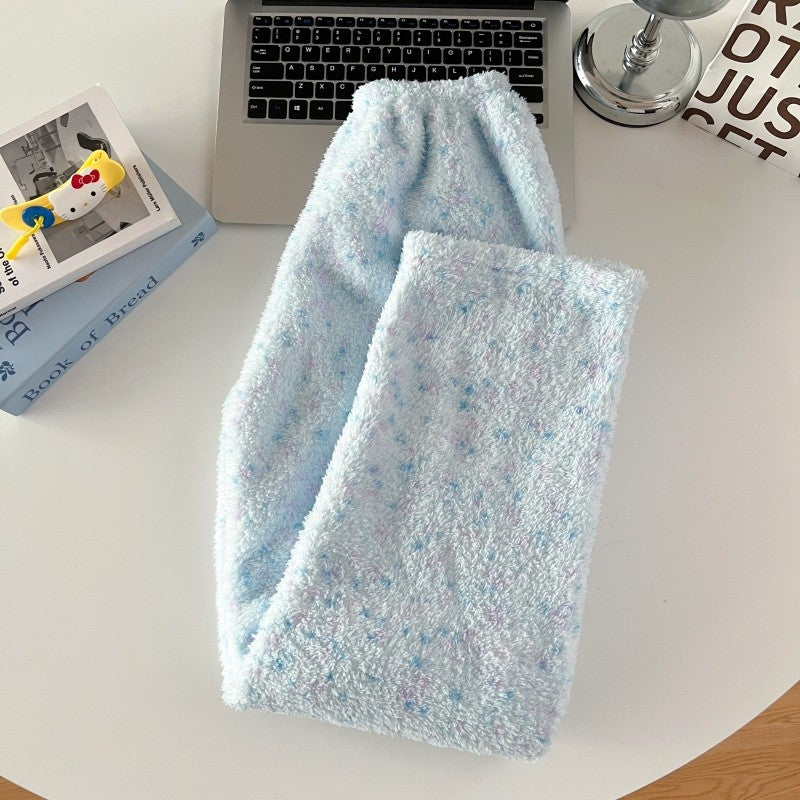 2pcs/Set Pajamas Korean Cute Dog Thickened Warm Fall And Winter Women's Pajamas Long-Sleeved Long Pants Set Sweet New Sleepwear