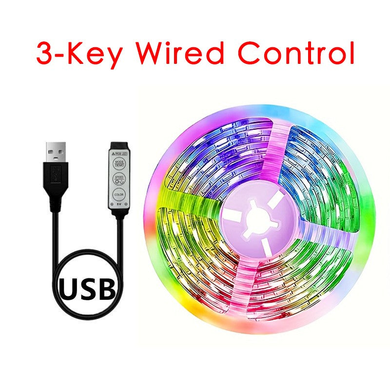 USB LED Strip Light APP Control IR Bluetooth Tape RGB IR Bedroom Living Room Self-adhesive TV Backlight Remote Lamp Diode Lights