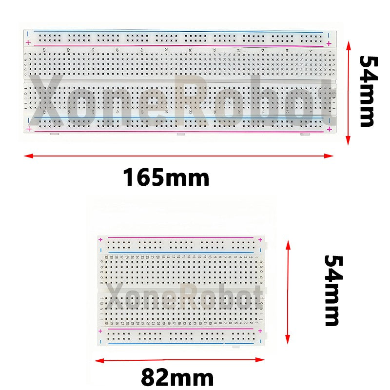 NEW MB102 Breadboard 400/830 Point Solderless PCB Bread Board White/Transparent Test Develop DIY For Arduino