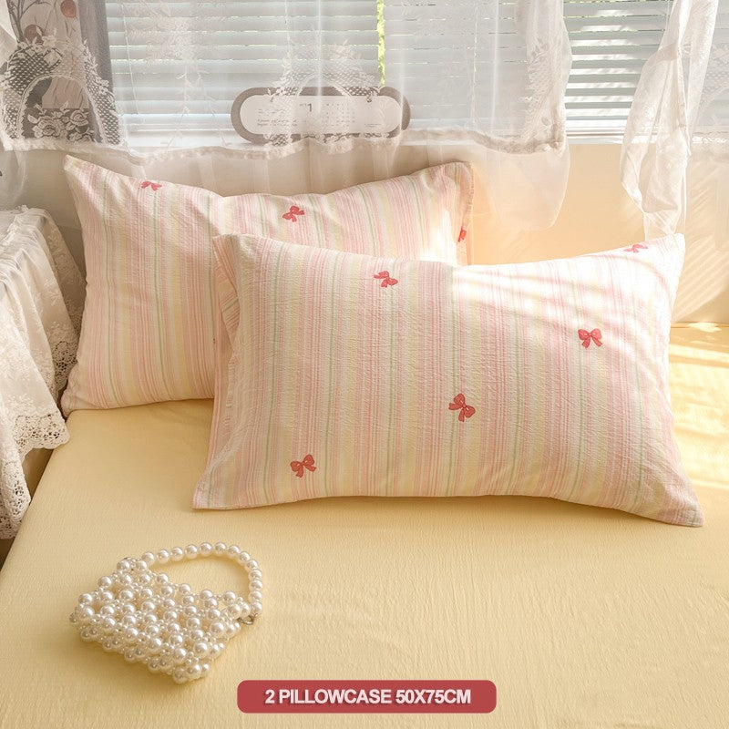 Cute Duvet Cover Set 3-Piece Breathable Ultra-Soft Bedding Set with 1 Duvet Cover and 2 Pillowcases, Sweet Girly Bed Set Decor