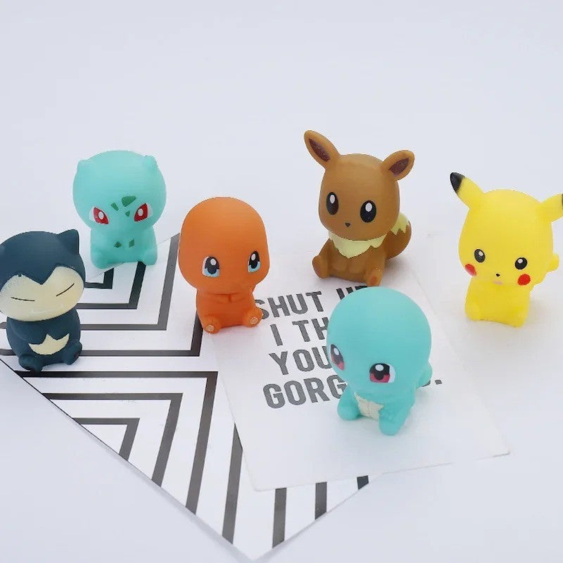 6pcs Pokemon Pikachu Figures Bathroom Bath Shower Baby Children Play Water Bath Toys Kids Sprinkling Shower Decompression Toys