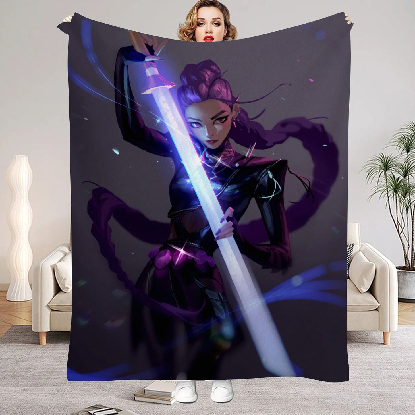 Huntrix Blankets K pop Demon Hunters Zoey Rumi Mira Soft Warm Throw Blanket Kids Living Room Couch Sofa Bed Fluffy Bedspread