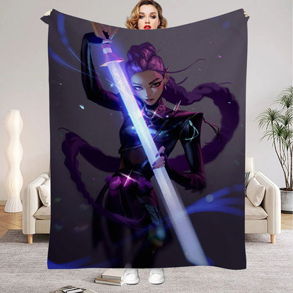 Huntrix Blankets K pop Demon Hunters Zoey Rumi Mira Soft Warm Throw Blanket Kids Living Room Couch Sofa Bed Fluffy Bedspread