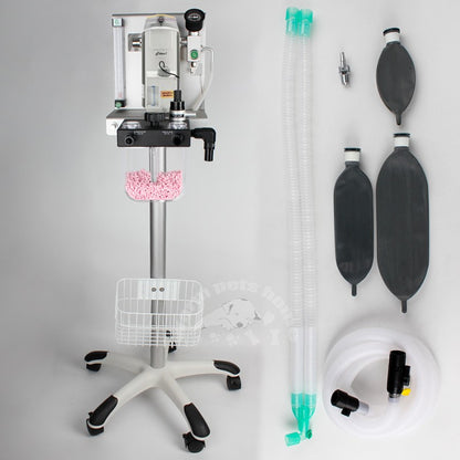 Máquina de Anestesia Veterinária para Animais Cães Gatos Equipamento de Anestesia Veterinária com Carrinho