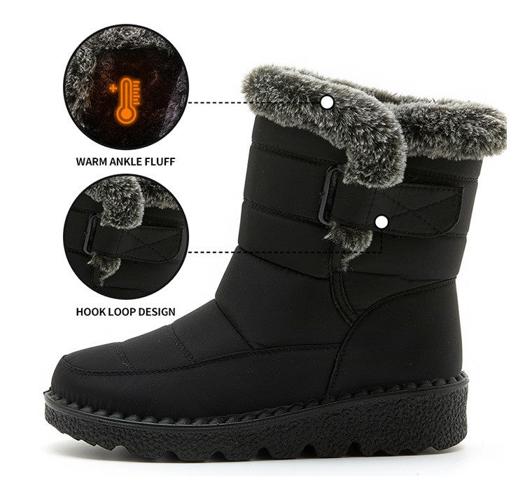 Boots Woman Fashion Winter Boots Women Winter Shoes Women's Snow Boots With Fur Super Warm Footwear Low Heels Middle Botas Mujer
