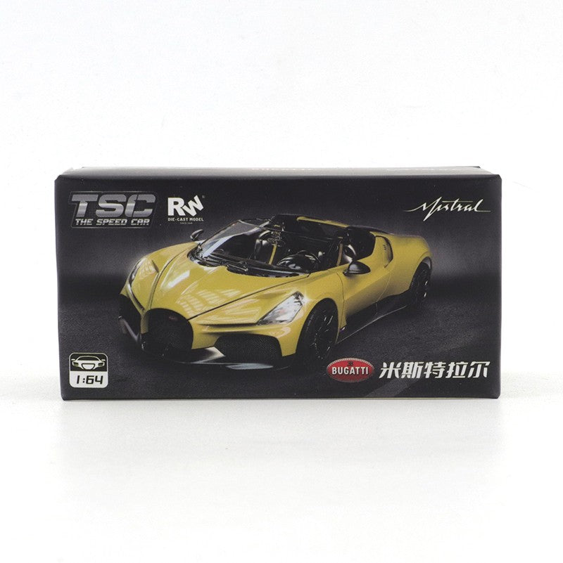 TSC 1:64 Bugatti Mistral Carro Esportivo Simulação Modelo em Miniatura de Liga Fundida Pequeno Carro de Coleção Ornamento Menino