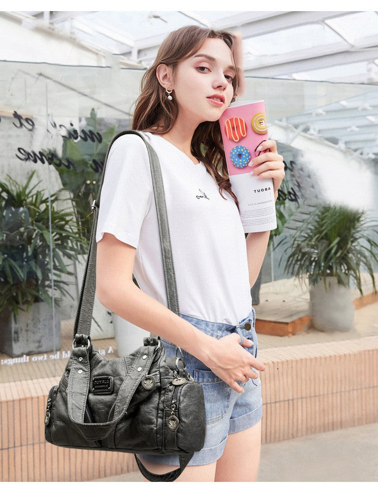 Y2K Motorcycle Bag Women's PU Leather Crossbody Bag Retro Luxury Handbag Fashion Motorcycle Bag Brand Fashion Crossbody Bag