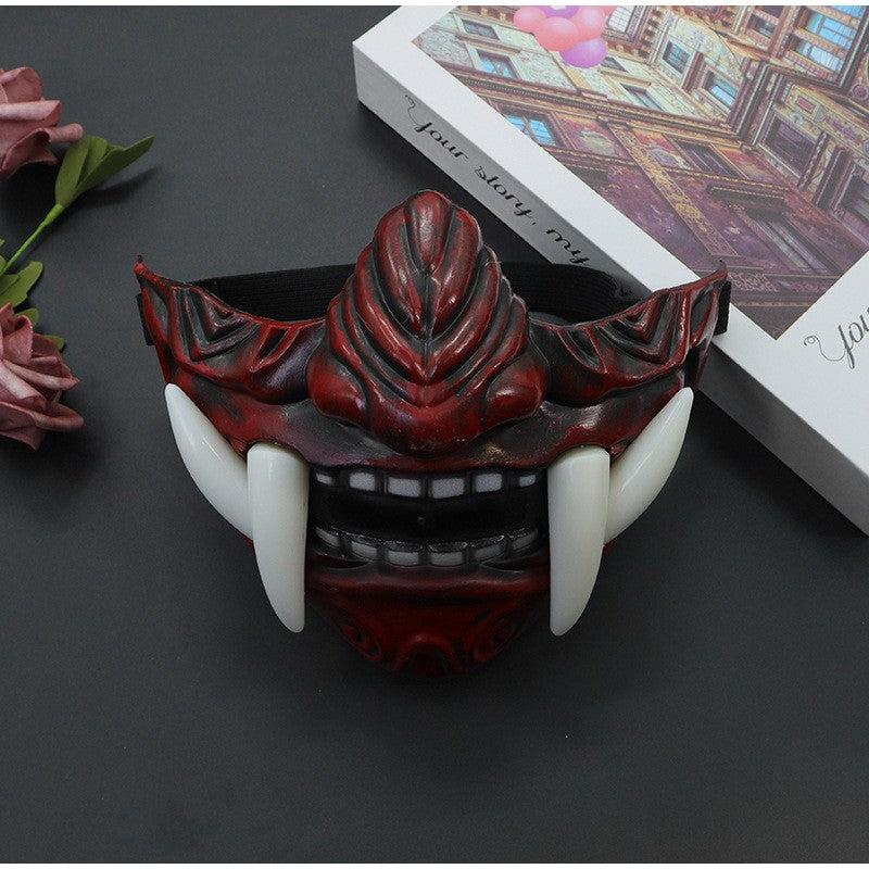 Japanese Samurai Ghost Devil Mask Halloween Devil Samurai Mask Role Playing Japanese Horror Killer Thick Plastic Mask Party Prop