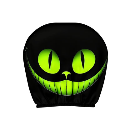 2pcs Fantasy Smile Mystical Cat Eye Universal Car Seat Headrest Covers Car Accessories Holiday Gift Decorative Protective Cover