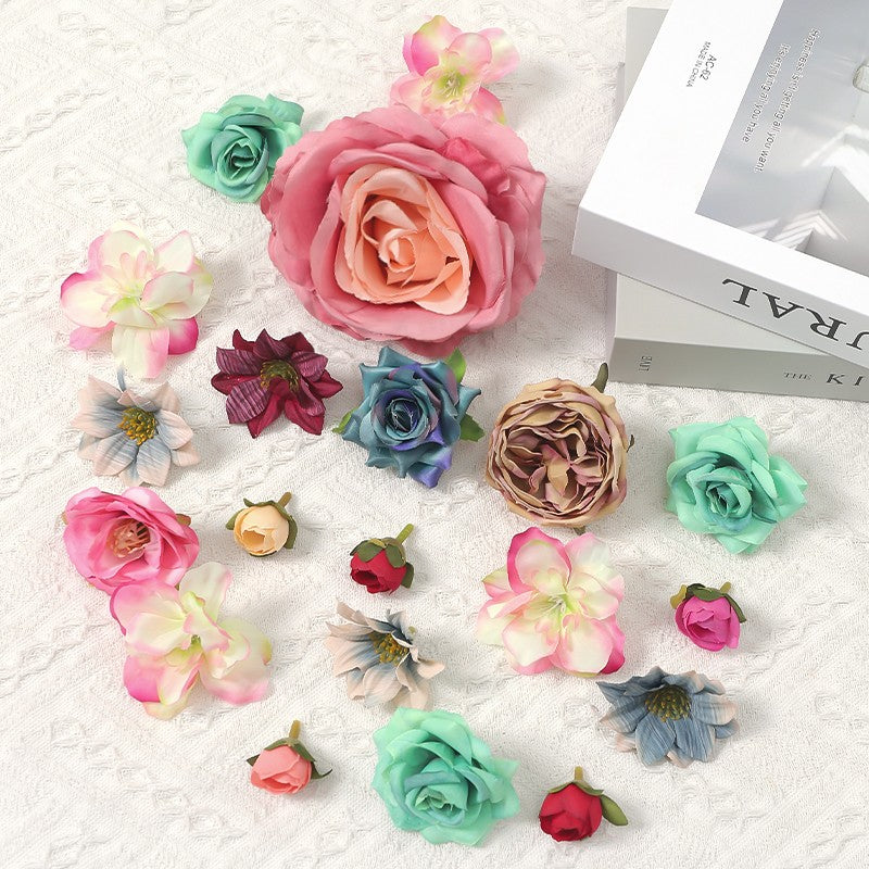 20/40/60/80/100Pcs Mini Artificial Rose Flowers Head for Home Decoration Birthday Party DIY Wedding Decor Garland Gift Accessory