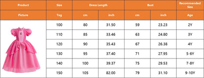 Kids Rosalina Peach Princess Dress Girls Halloween Disguise Cosplay 2026 New Movie Costume Birthday Vestido Halloween Carnival