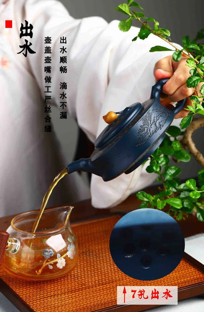 Bule de Chá de Argila Roxa Yixing de 360ml Famoso Bule Feito à Mão Antigo e Deteriorado Bule de Lama Dicaoqing Conjunto Chinês Zisha Coleção Presente