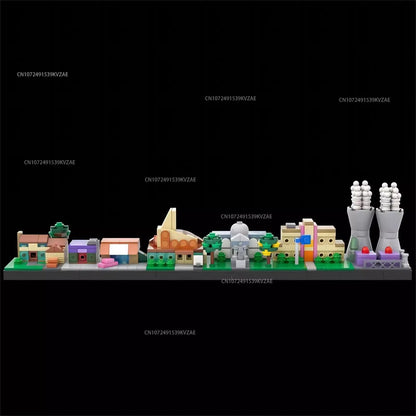 MOC Simpsonized Modular Taberna do Moe Blocos de Construção Casa da Cidade Escola Primária de Springfield Arquitetura Skyline Tijolos Brinquedos