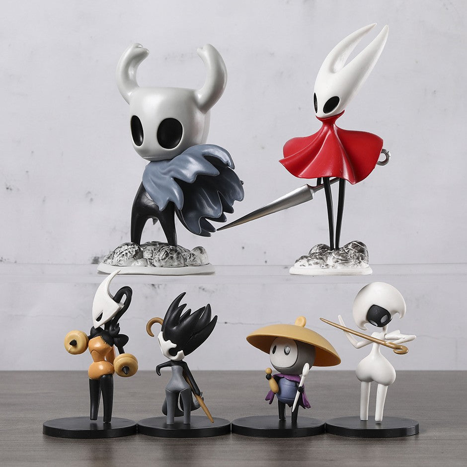 6 pçs/set Hollow Knight Silksong Hornet Sherma Lace Phantom Shakra Figuras Colecionáveis Criativas Brinquedos