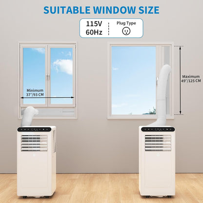 Ar-Condicionado Portátil 8000 BTU, Silencioso, Unidade AC Portátil 3 em 1 com Controle Remoto, Desumidificador e Temporizador, Eficiente em Energia