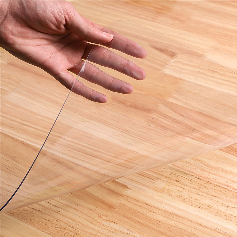 PVC transparent tablecloth with a thickness, heat-resistant, waterproof, and oil resistant dining table mat, 1pc