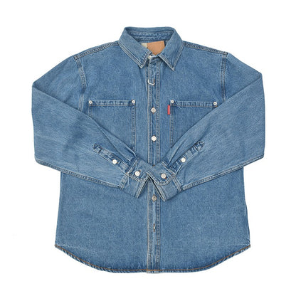 Retro Waed Denim Workwear irt Casual Everyday Basic Long Sve irt Trendy Autumn Cotton 00% Button up Pure Color