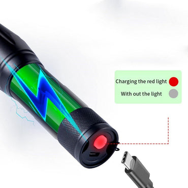 2-in-1 Type C Rechargeable UV Flashlight Torch Light 395nm Black Light Portable Ultraviolet Light Pets Blacklight Uv Flashlights