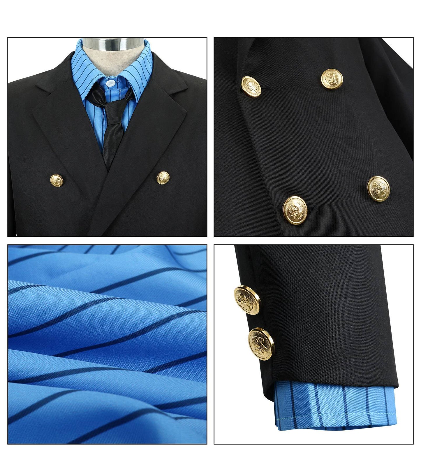 Anime One Sanji Piece Cosplay Costume Blue Yellow Shirt Suit Uniforms Full Set Halloween Party Role Play Outfit for Adult Men