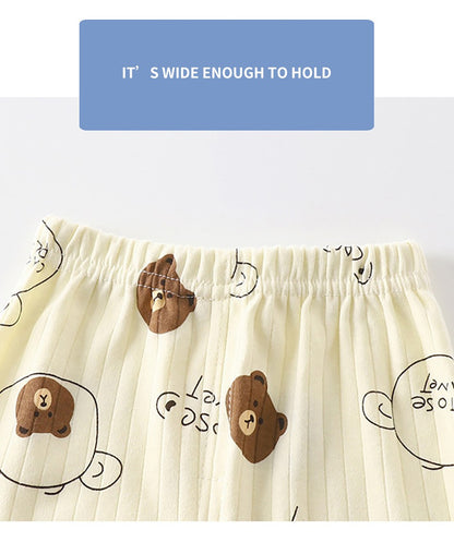 Kids Casual Autumn Long Sleeve Pajamas Set Boys and Girls Cartoon Print Home Wear Comfortable Soft Fabric Sleepwear