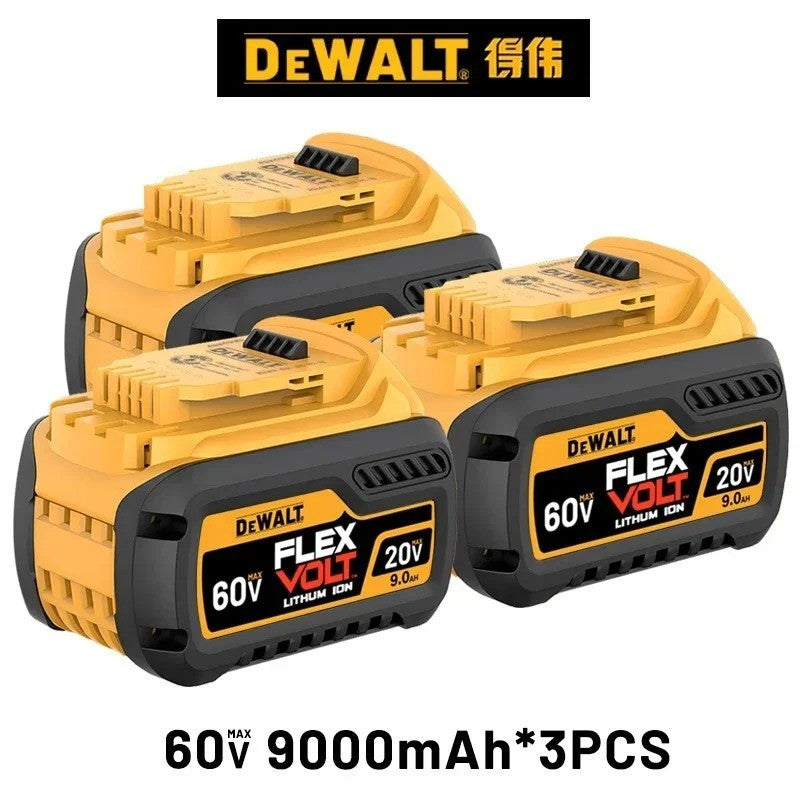 Bateria Original DeWALT 20V/60V 6Ah 9Ah MAX FlexVolt para Ferramenta Elétrica DCB606 DCB205 DCB206 DCB209 DCB182 com Carregador