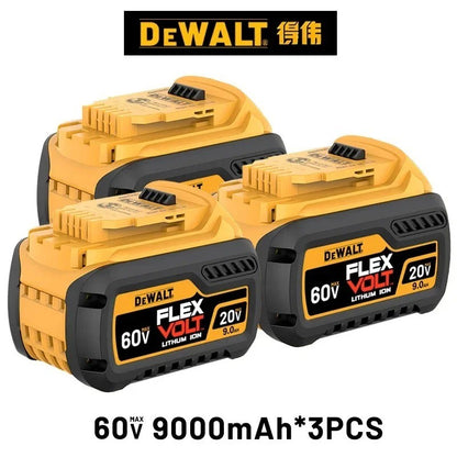 Bateria Original DeWALT 20V/60V 6Ah 9Ah MAX FlexVolt para Ferramenta Elétrica DCB606 DCB205 DCB206 DCB209 DCB182 com Carregador