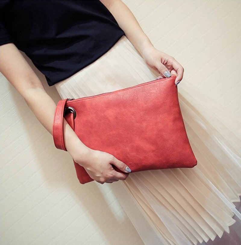 Fashion solid women's clutch bag leather women envelope bag clutch pu leather bag female Clutches sac Immediately shipping