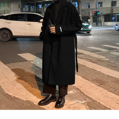 Men Fashion Winter Jacket Coats 2024 Thicken Wool Blends Coat Mens Oversized Overcoat Male Streetwear Warm Long Coat Q38