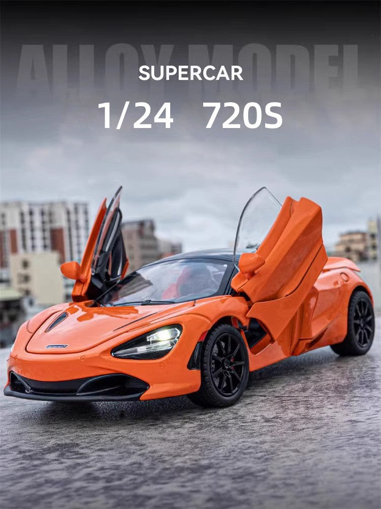 Mclaren 720s 1:24 Super Carro Esportivo Som e Luz Miniaturas Liga Fundido Modelo de Carro Presentes Para Namorado Brinquedos Para Crianças Presente Metal