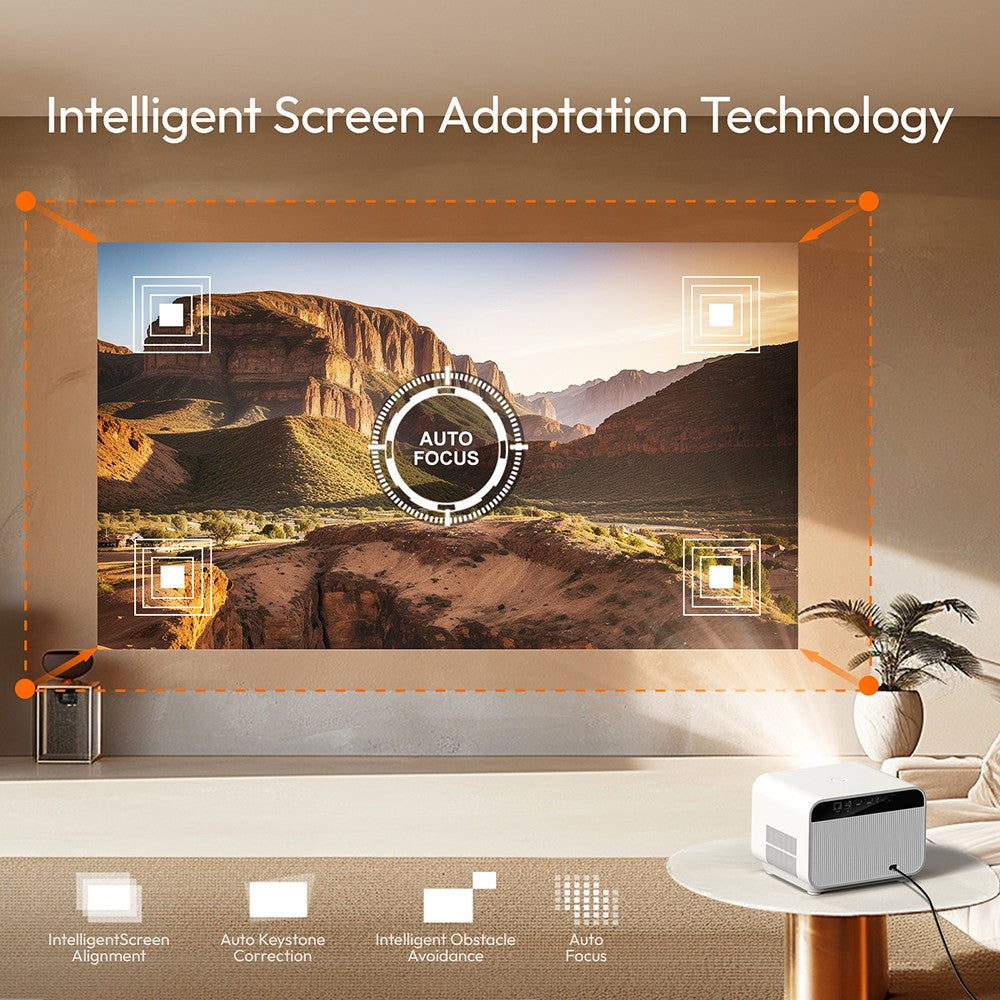 Projetor BYINTEK LOVE U12 Full HD 1080P 4K 800 ANSI Android WiFi 6 Foco Automático para Home Theater, Filmes e Reuniões