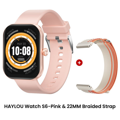 Smartwatch HAYLOU Watch S6 Tela HD de 2,01" Smartwatch Chamadas de Voz Bluetooth Monitoramento Fitness à Prova D'Água IP68