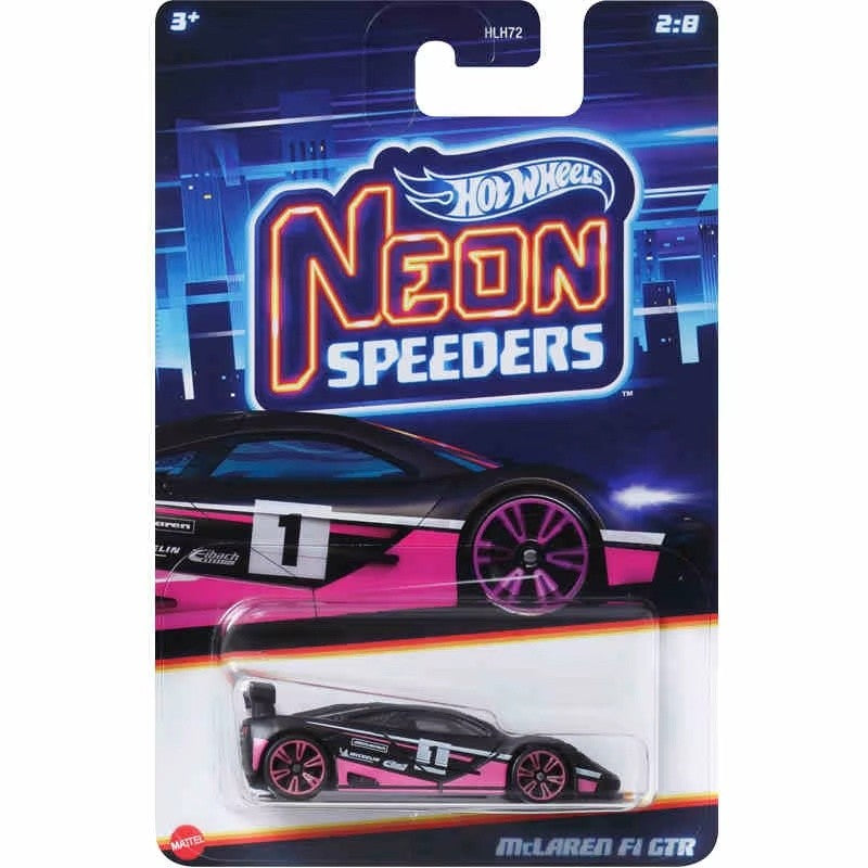 Hot Wheels Neon Speeders Series 8 Diecast Car Set 1/64 Scale Models Mazda RX-7 Datsun 510 B C D HLH72 Collectible Toy Xmas Gifts