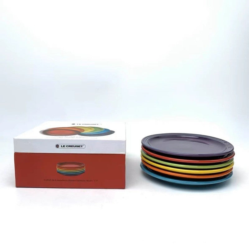 Conjunto de Pratos de Cerâmica Le Creuset Cool Color Resistente a Altas Temperaturas 18cm/23cm Prato de Flor Louça de Cozinha e Mesa