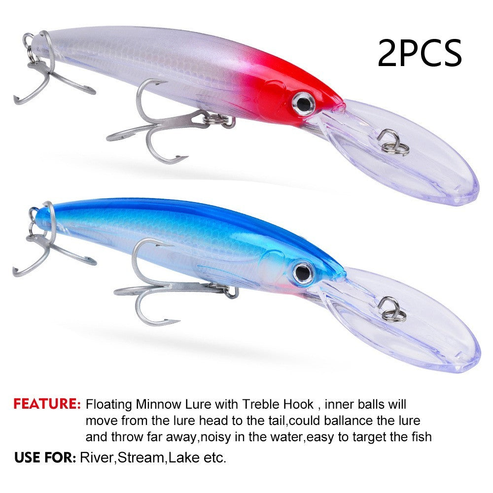 Isca Artificial Flutuante Minnow 32g 50g 75g Isca de Pesca Longa Arremesso Água Salgada Robalo Iscas Duras Minnow para Pesca de Robalo