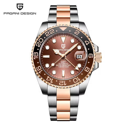 PAGANI DESIGN V3 Versão Relógios GMT Masculino Luxo Safira Relógio Automático Mecânico 40MM Aço Inoxidável À Prova D' Água