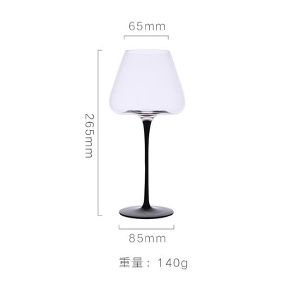 Copo de vidro transparente com base preta e pé alto, taça de champanhe criativa, taças de vinho, copo de coquetel, utensílios de vinho domésticos
