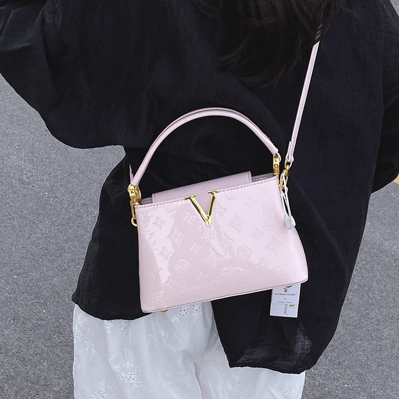 Luxury 2025 Patent Leather Bucket Bag for Women Large Capacity Tote Work Commuter Bag Chic Shoulder Crossbody Purse