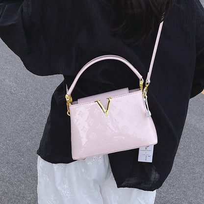 Luxury 2025 Patent Leather Bucket Bag for Women Large Capacity Tote Work Commuter Bag Chic Shoulder Crossbody Purse