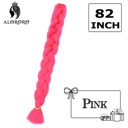 Cabelo Trançado Sintético Jumbo Alororo 82 polegadas Cabelo Falso Africano Fibra de Alta Temperatura Roxo Vermelho Extensões de Cabelo para Mulheres