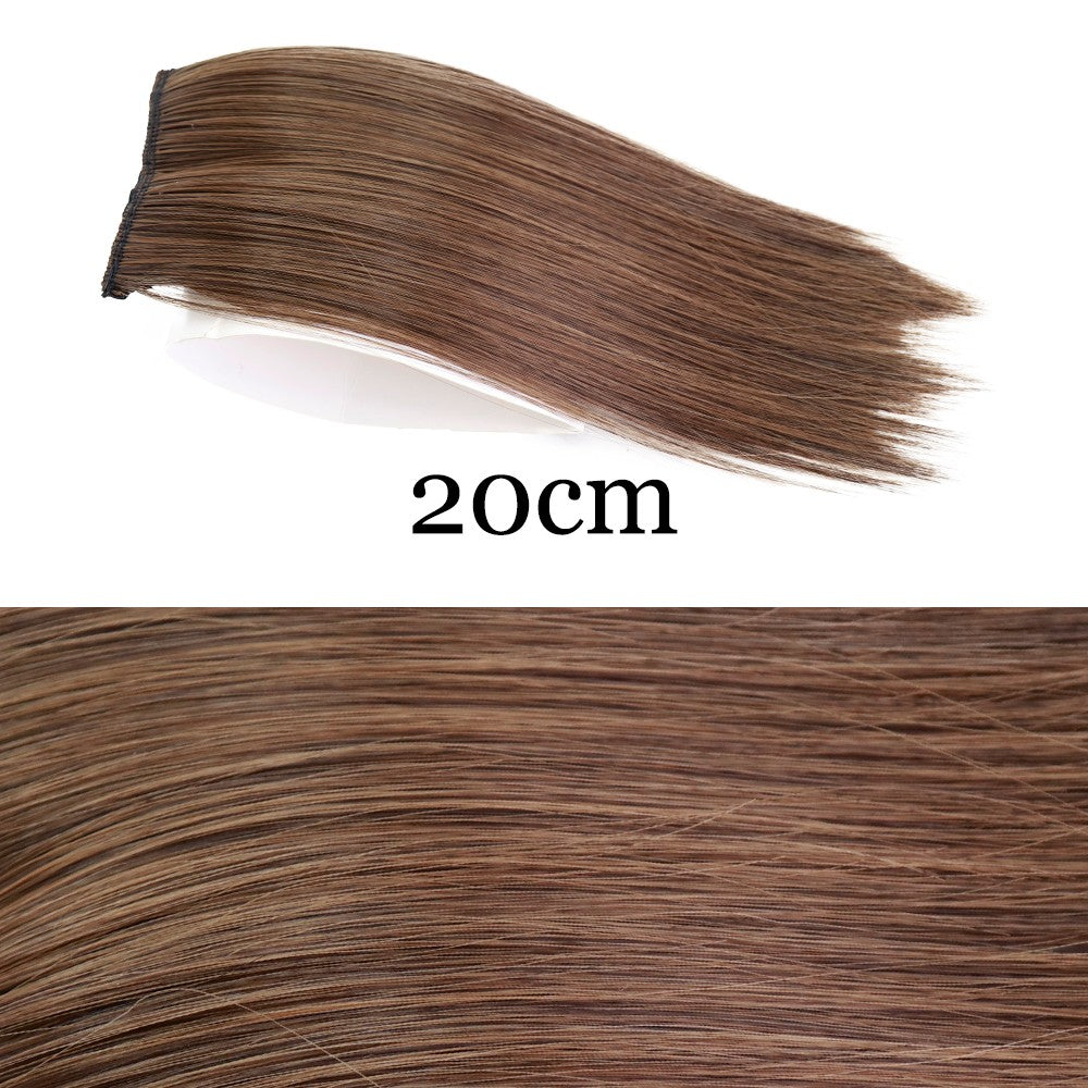 MERISI HAIR Apliques de Cabelo Sintético Liso Invisível com 2 Presilhas, Aumento de Volume, Extensões de Cabelo, Cobertura Lateral Superior