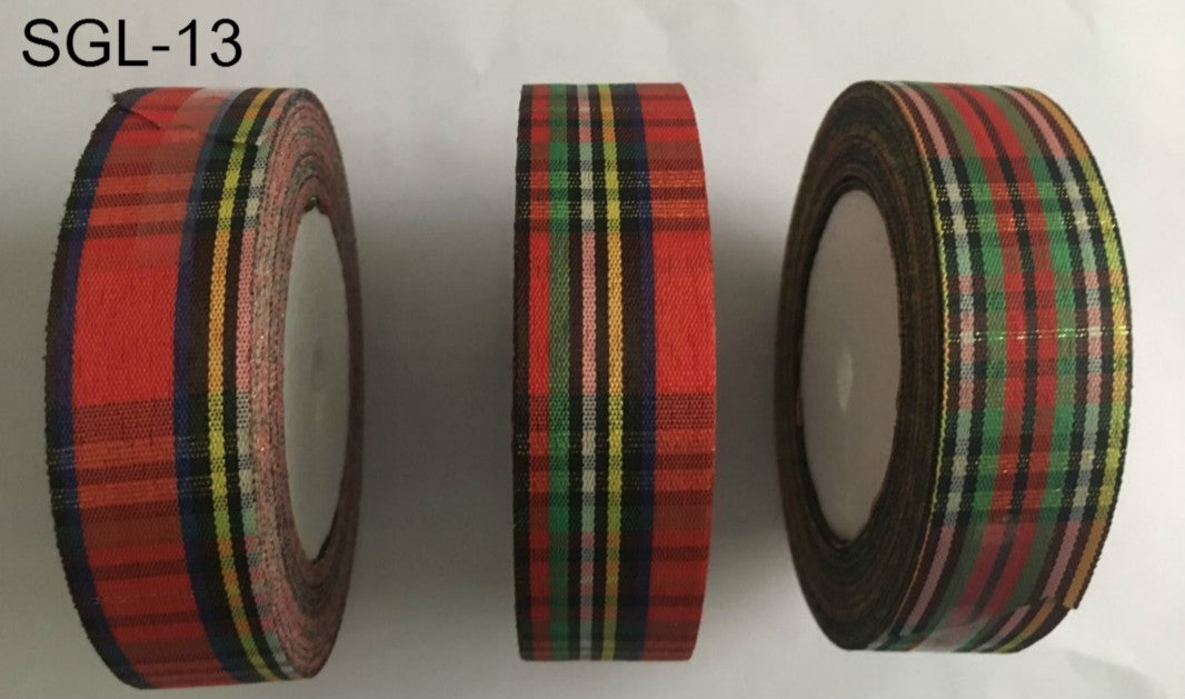 Gingham Ribbon Scottish Fabrics 10Y 2.5cm For Handmade DIY Craft Gift Floral Packing  Wedding Christmas Wreath Deco