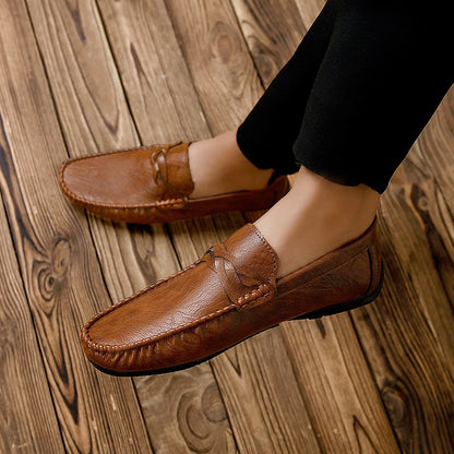 High Quality Leather Men Casual Shoes Comfortable Light Men Loafers Formal Men Dress Shoes Breathable Slip on Men Driving Shoes