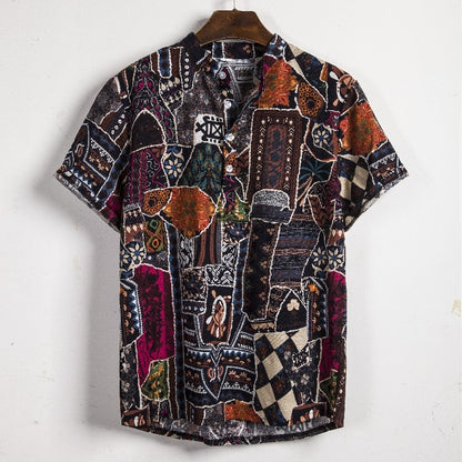 2024 new Hawaiian Cotton High Quality Shirts Men's Oversize Shirt Man Tiki Fashion Clothing Blouses Luxury Social T-shirts