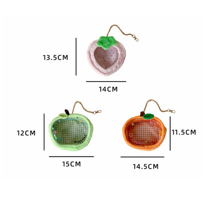 Cute Cartoon Strawberry Orange 3D Plush Doll Carrier Display Bag Student Pin Badge Ita Bag Storage Backpack