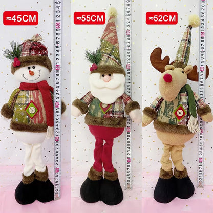 Christmas Dolls Tree Decor Standing Santa, Snowman and Reindeer Figurines  for Home Decor Birthday Gifts Merry Christmas