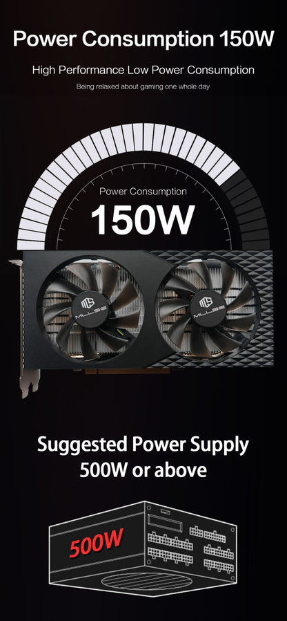 MLLSE Nova Placa Gráfica AMD Radeon RX5600 6GB GDDR6 6+8Pinos GPU para Jogos RX5600 6GB Placa Gráfica para Computador de Mesa