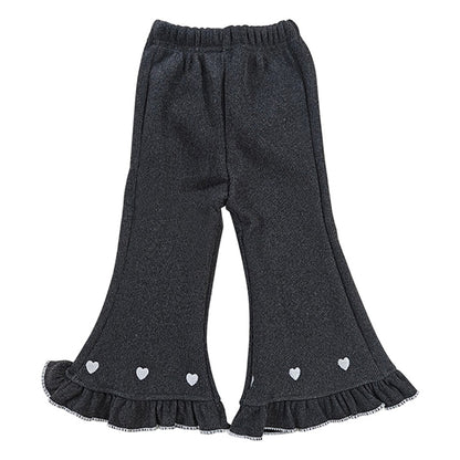 Girls Fleece Lined Flare Leggings Children Winter Warm Kids Pants Slim Fit Thermal Trousers Korean Fashion Outerwear Clothes