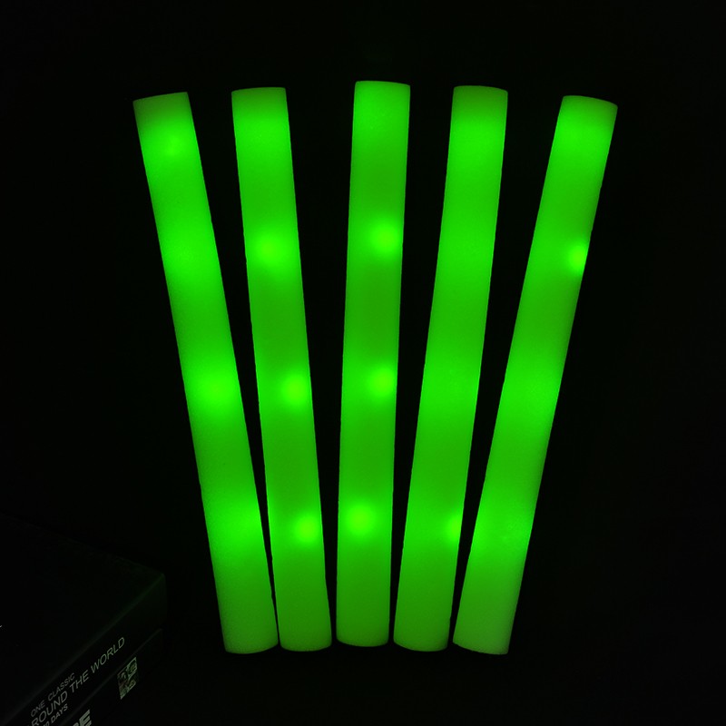 30Pcs RGB LED Glow Foam Stick Bulk Colorful LED Glow Sticks Cheer Tube Dark   Light Birthday Wedding Party Supplies